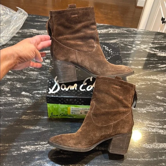 Sam Edelman Women's Brown Suede Ankle Boots - Picture 2 of 15
